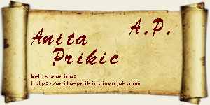 Anita Prikić vizit kartica